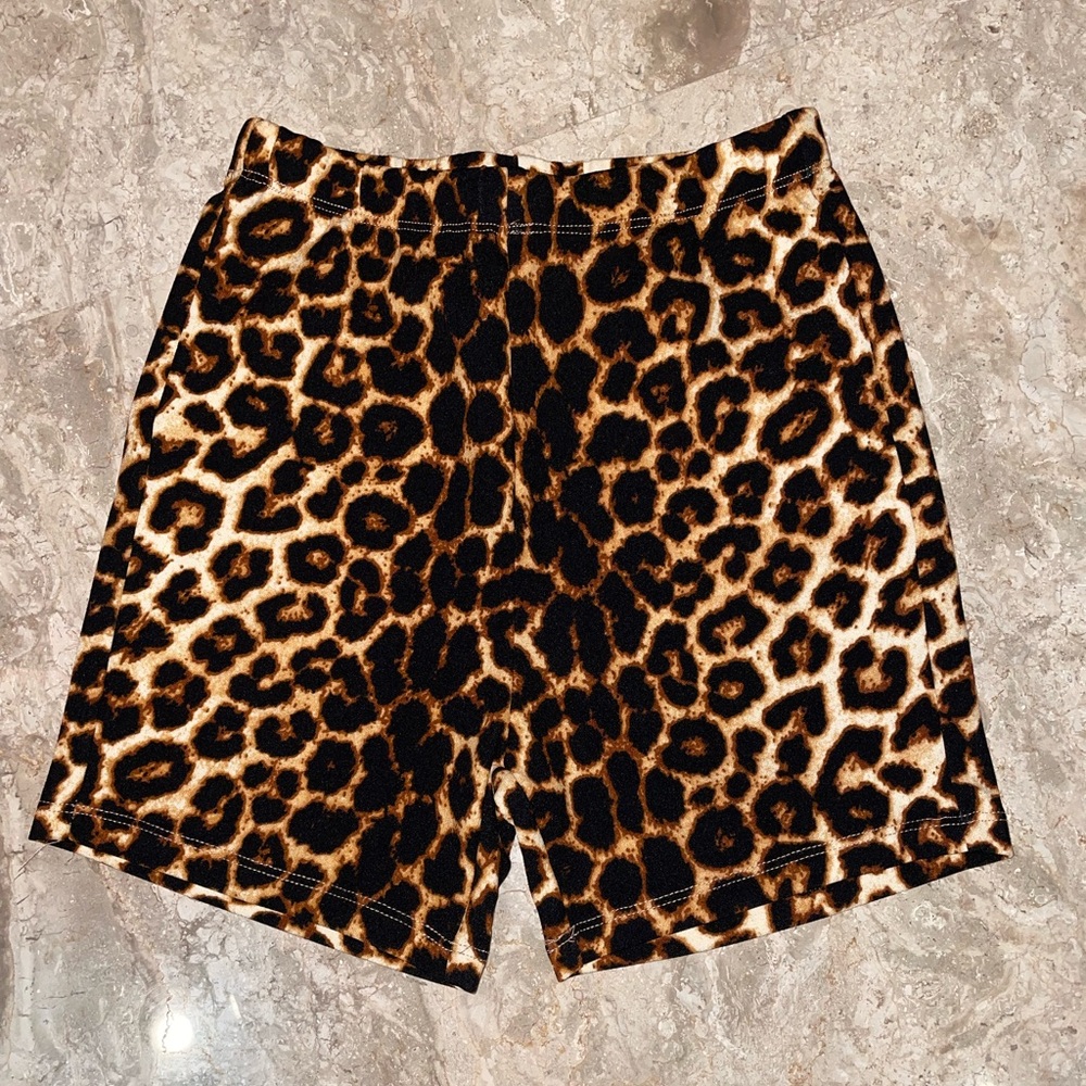 Women’s Princess Polly Leopard Print Biker Shorts Size 0 Lightly Used